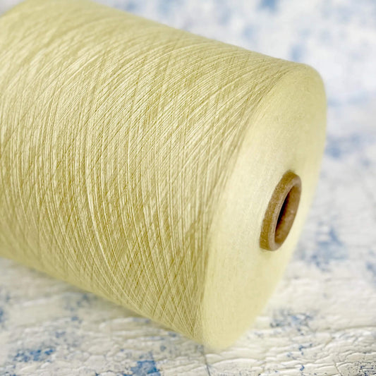 Cashmere 70% and Silk 30% Yarn on Cone, Loro Piana-Royal, Color Lemon.Per 100 gr