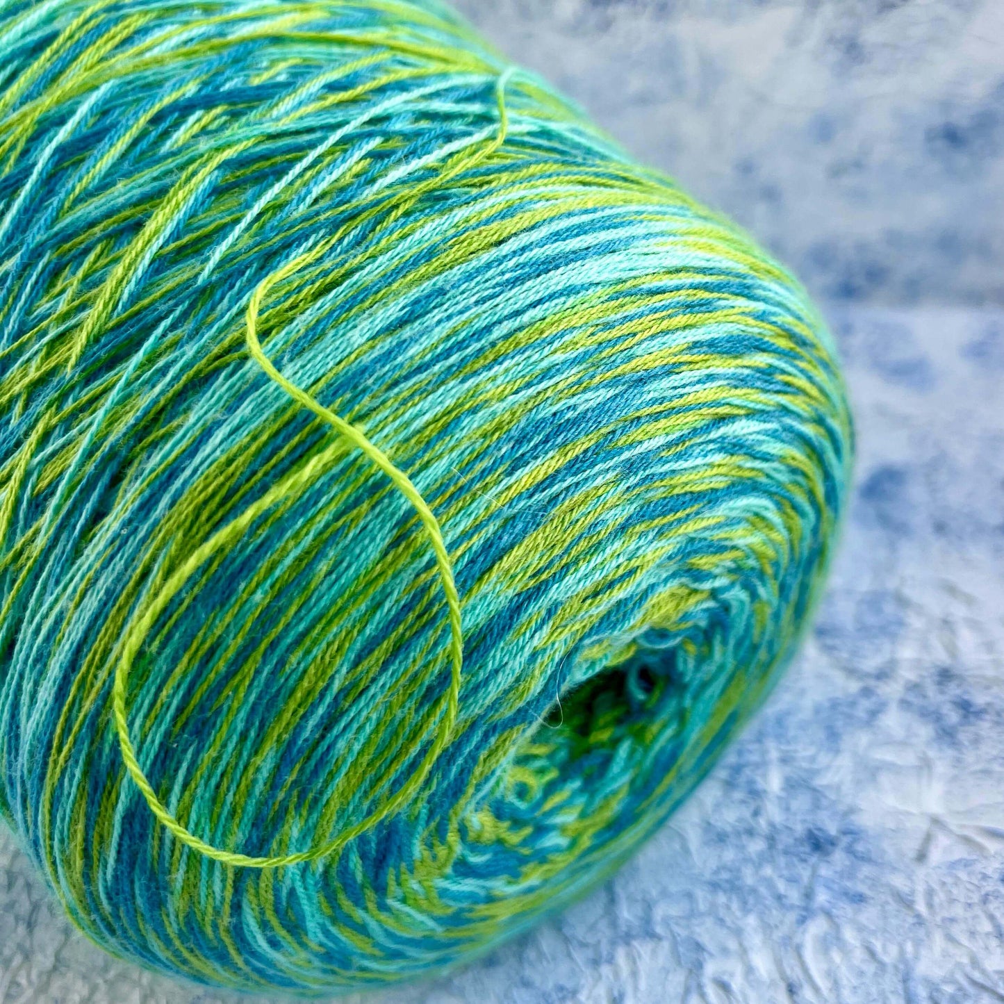 Merino wool yarn 100%, Missoni yarn - Blue&Green&Yellow. Per 100 gr