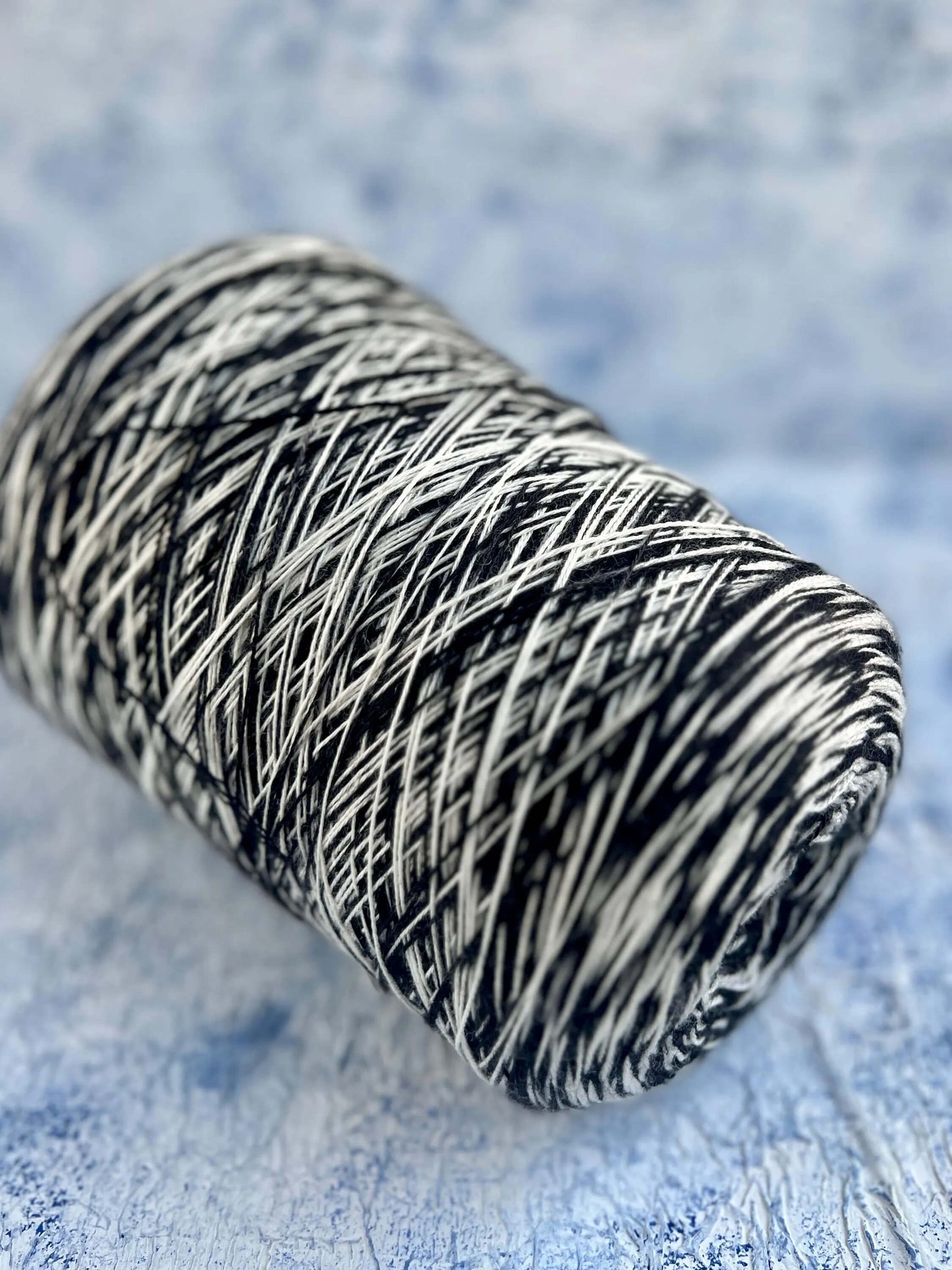 Merino Yarn 100% Missoni wool yarn on cone. Black&White. Per 100 gr