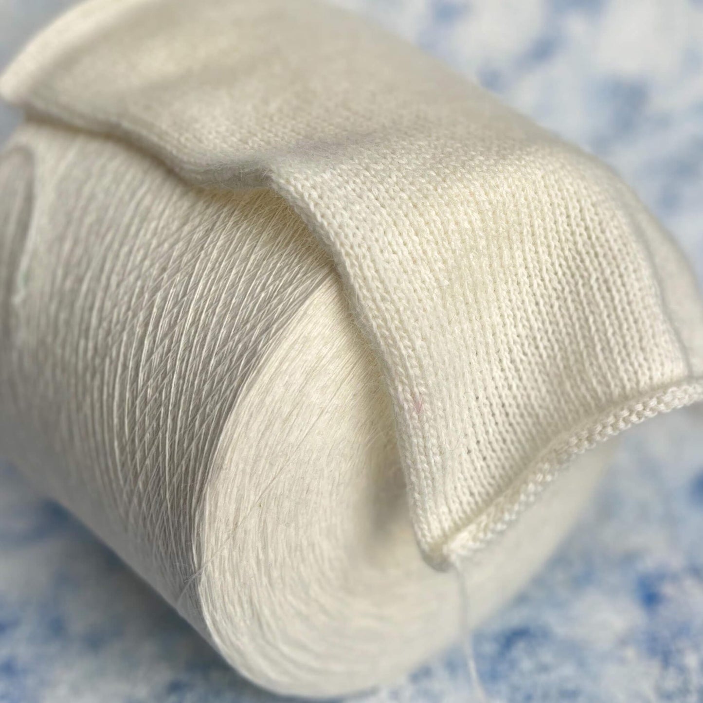 Angora Yarn 50%, 50% Pa yarn, Serena, Color-White. Per 100 gr
