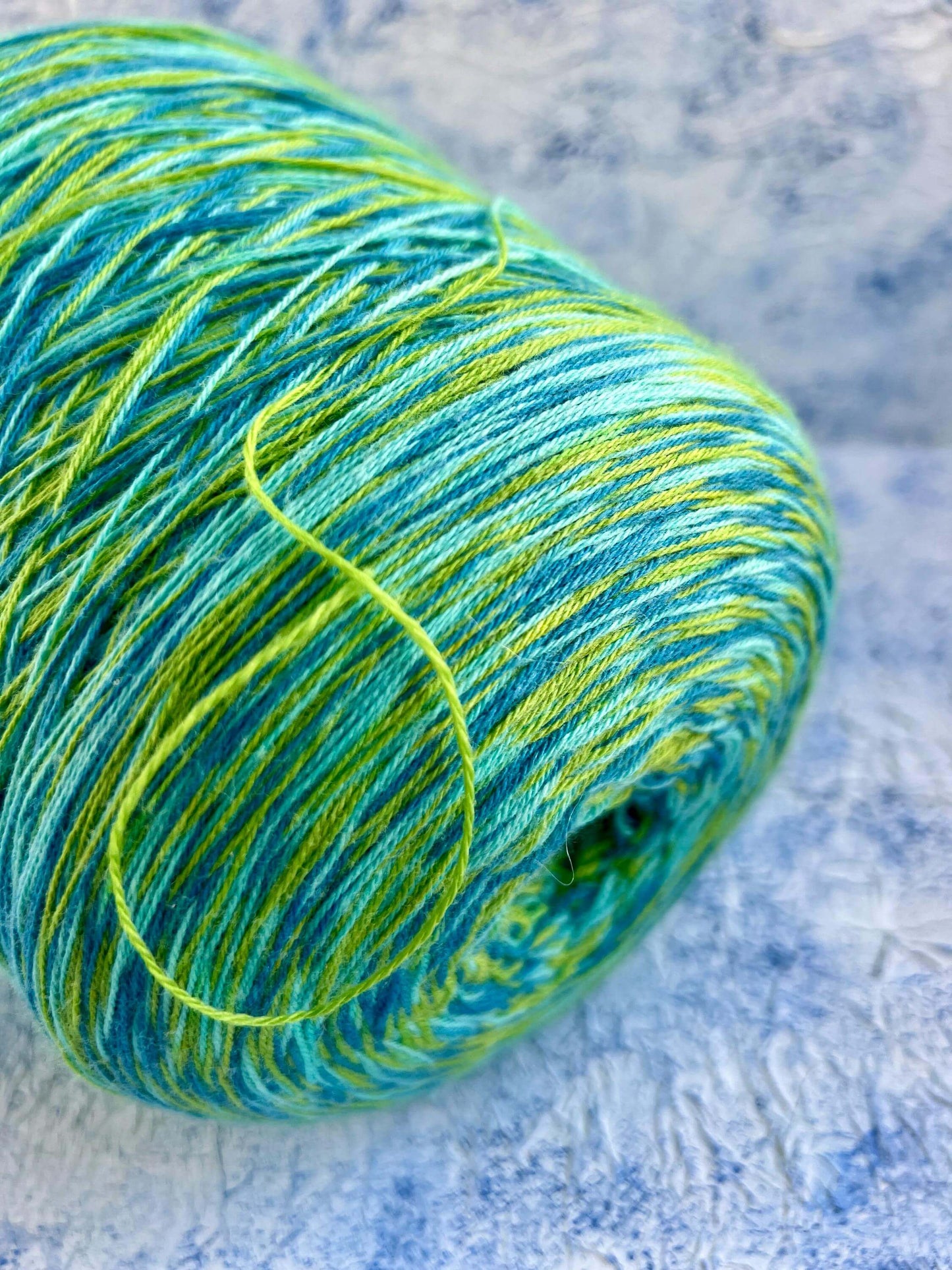 Merino wool yarn 100%, Missoni yarn - Blue&Green&Yellow. Per 100 gr