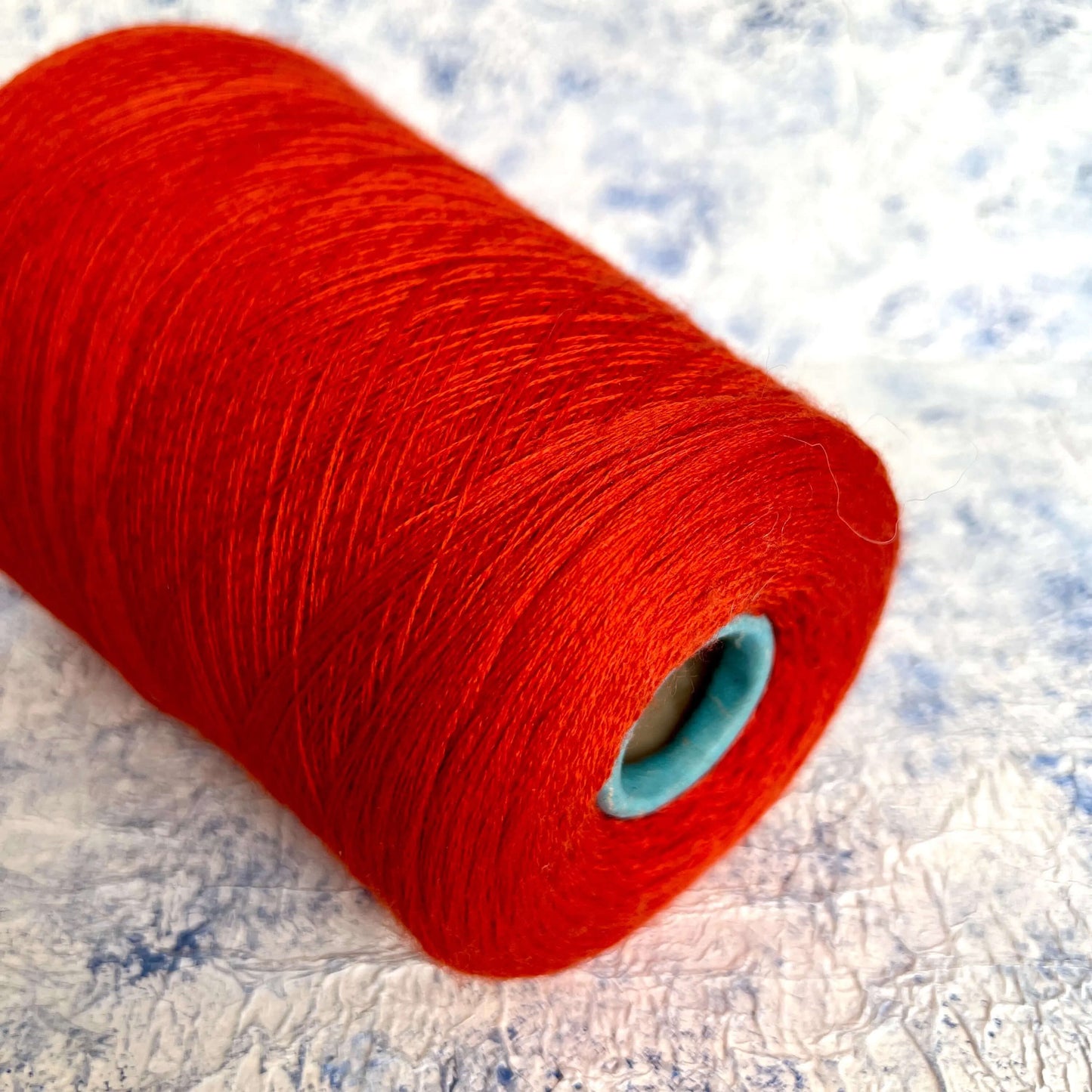 100% Extrafine Merino Wool Yarn, Toolegno Yarn on Cone, Color Orange.Per 100 gr