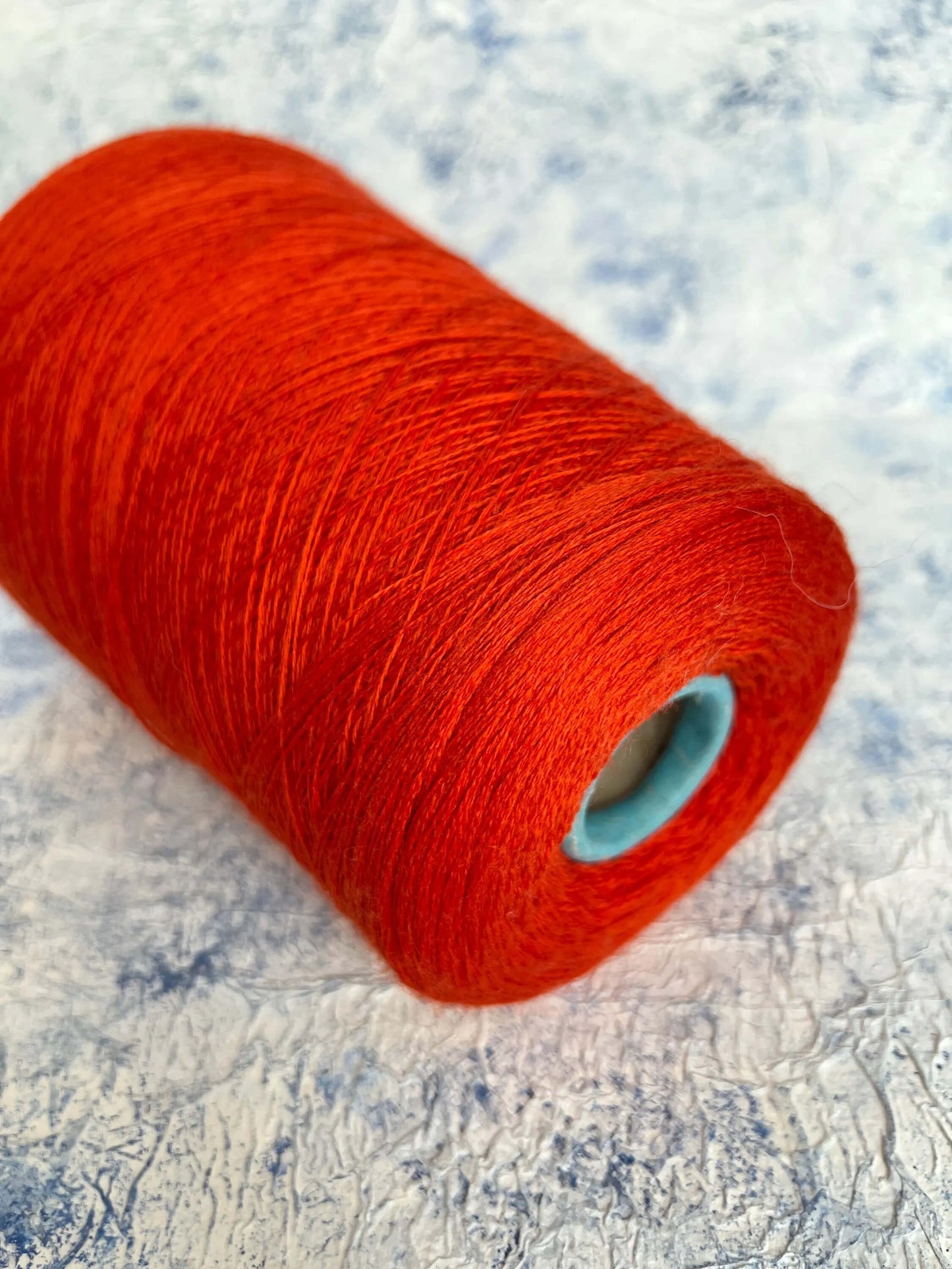 100% Extrafine Merino Wool Yarn, Toolegno Yarn on Cone, Color Orange.Per 100 gr