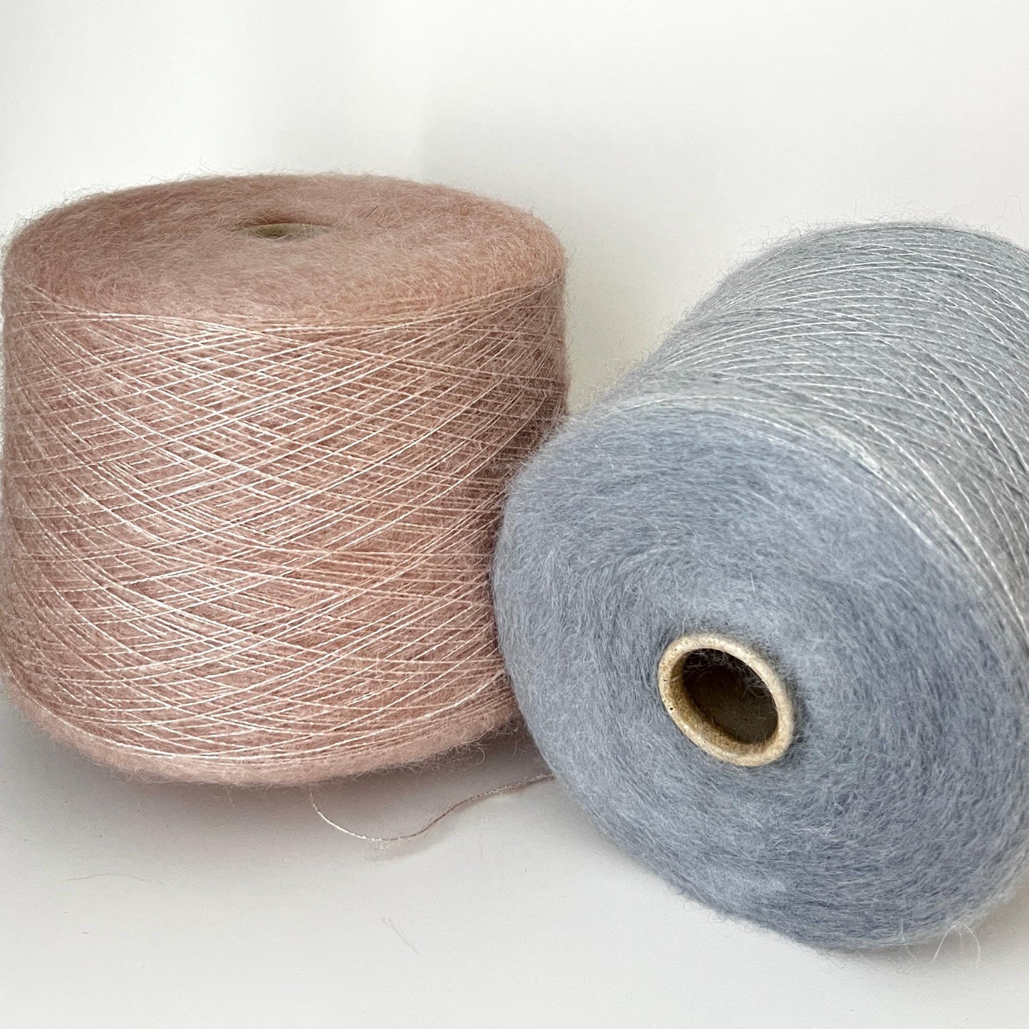 Super Kid Mohair 70% & Silk 30% yarn on Cone for knitting. Beige. Per 100 gr