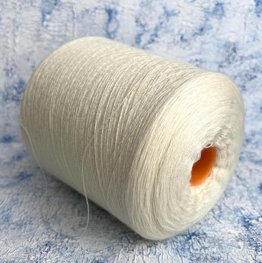 Biella 100% Merino Yarn – Italian Fine Lace Cone. White. Per 100 gr