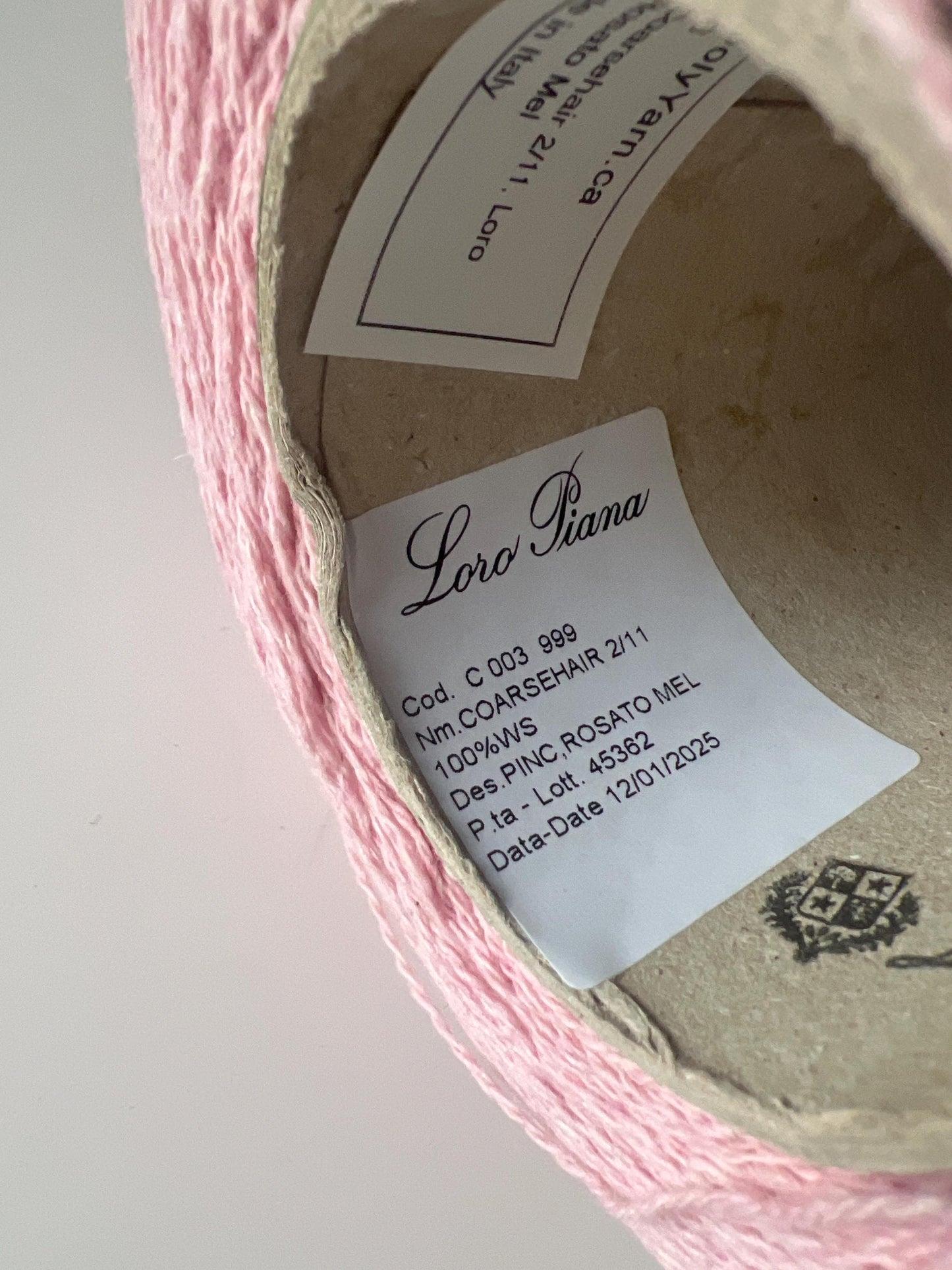 Cashmere Yarn 100%, Coarsehair 2/11, Loro Piana Cashmere Yarn - C003 999, Rosato Mel