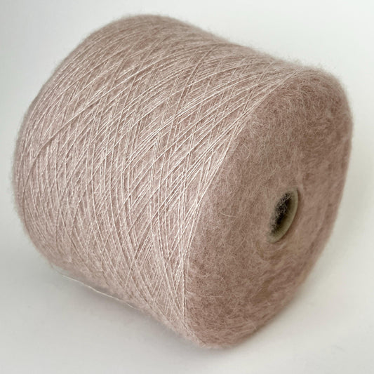 Super Kid Mohair 70% & Silk 30% yarn on Cone for knitting. Beige. Per 100 gr