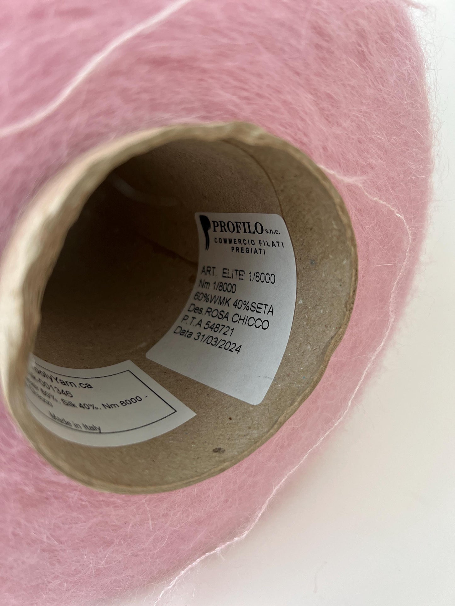 SuperKidMohair 60%&Silk 40% Yarn for knitting. Rosa Chicco. Per 100 gr