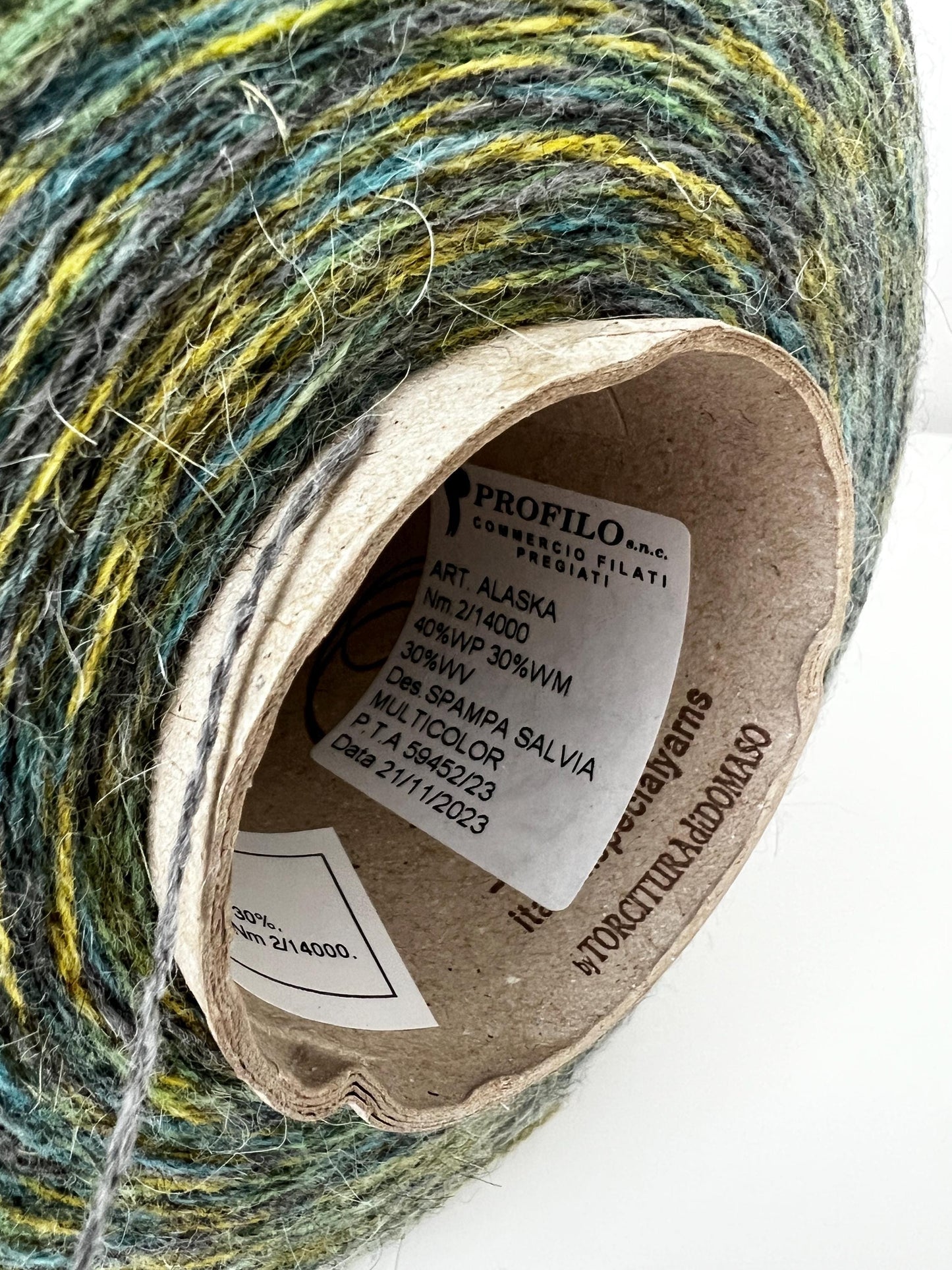 Alpaca 40%,Merino 30%,Mohair 30% Yarn.PROFILLO,Color Stampa.Per 100 gr