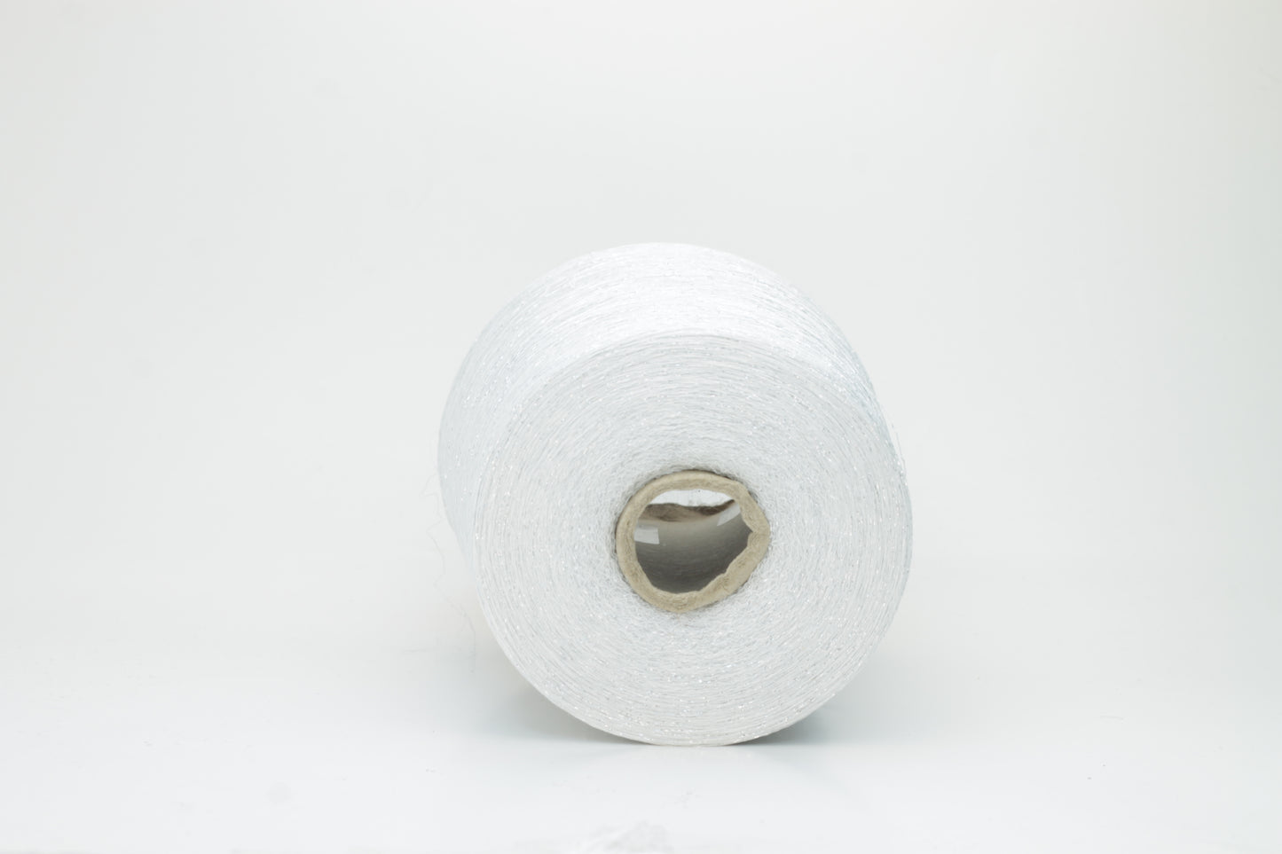 74% Sustainable Viscose 16% PBT 10% Metallic Fiber (lurex), Nm 37, White