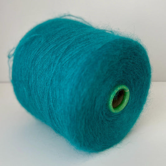 Super Kid Mohair 70 & Silk 30 % yarn on Cone. Turquoise. Per 100 gr
