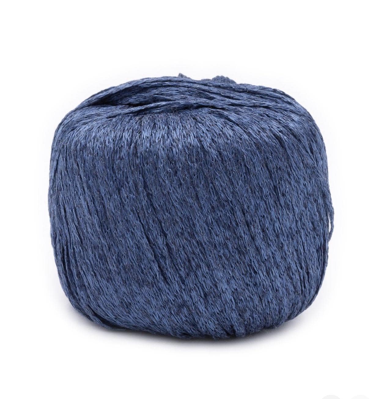 Blue, 54% Viscose & 56% Polyester yarn in Skeins. 50gr.Worsted. Per Ball