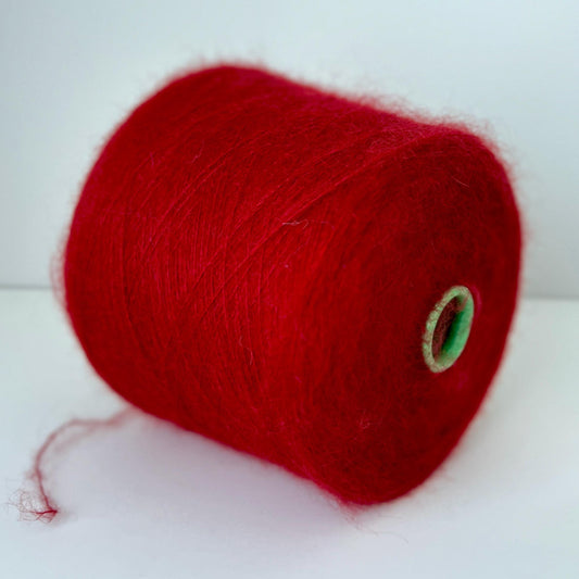 Super Kid Mohair 70 & Silk 30 % yarn on Cone for knitting. Cardinal. Per 100 gr