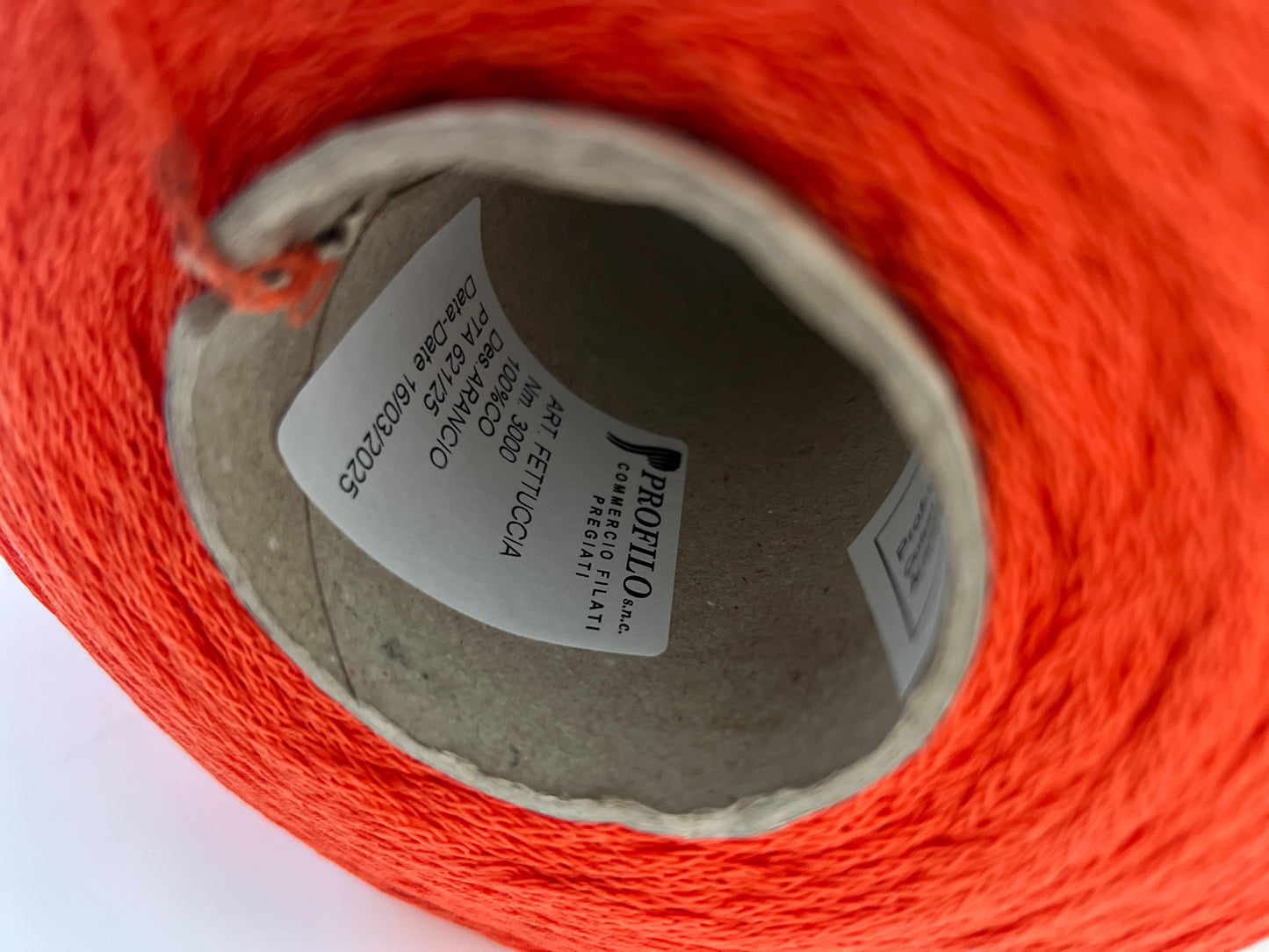 Profilo Fettuccia Yarn 100% Cotton Nm 3000 - Italy. Mango. Per 100 gr