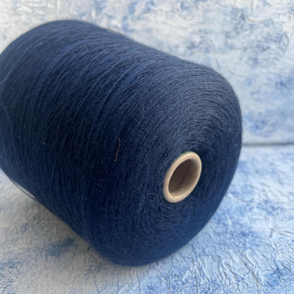 Merino yarn on cone 100%,Biell Yarn Victoria. Color Dark Blue. Per 100 gr