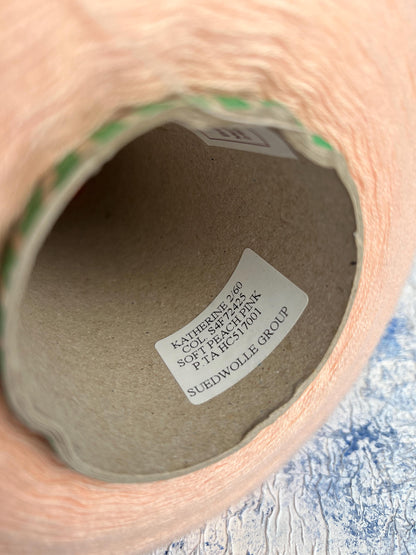 Merino 75% & Silk 25% yarn,Katherine Biell Yarn, Peach Pink.Per 100 gr