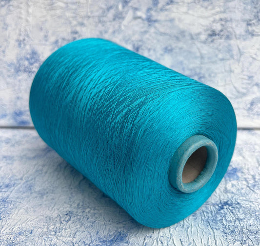 Silk yarn 100%,Yarn for knitting or Weaving,Color Turchese.Per 100 gr