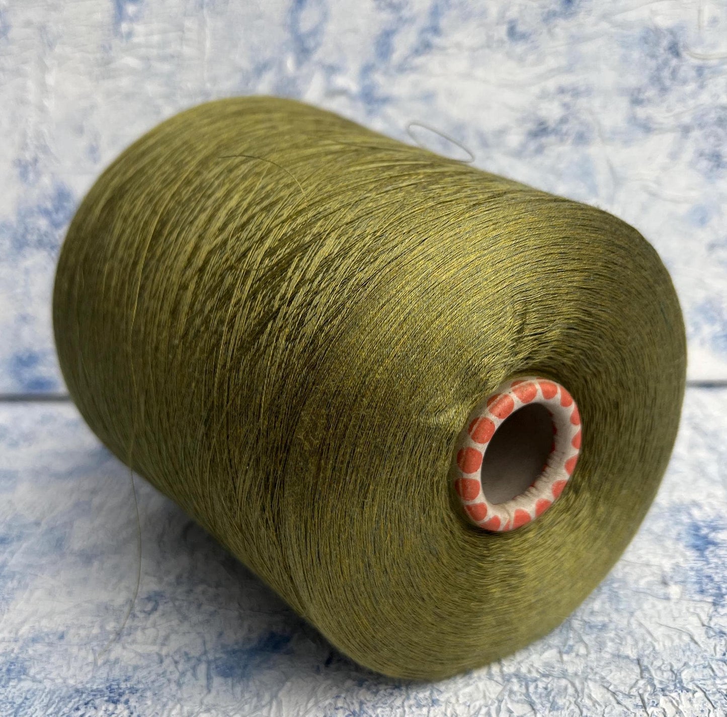 Silk Yarn 100%,Yarn on cone for knitting, Color Olive. Per 100 gr