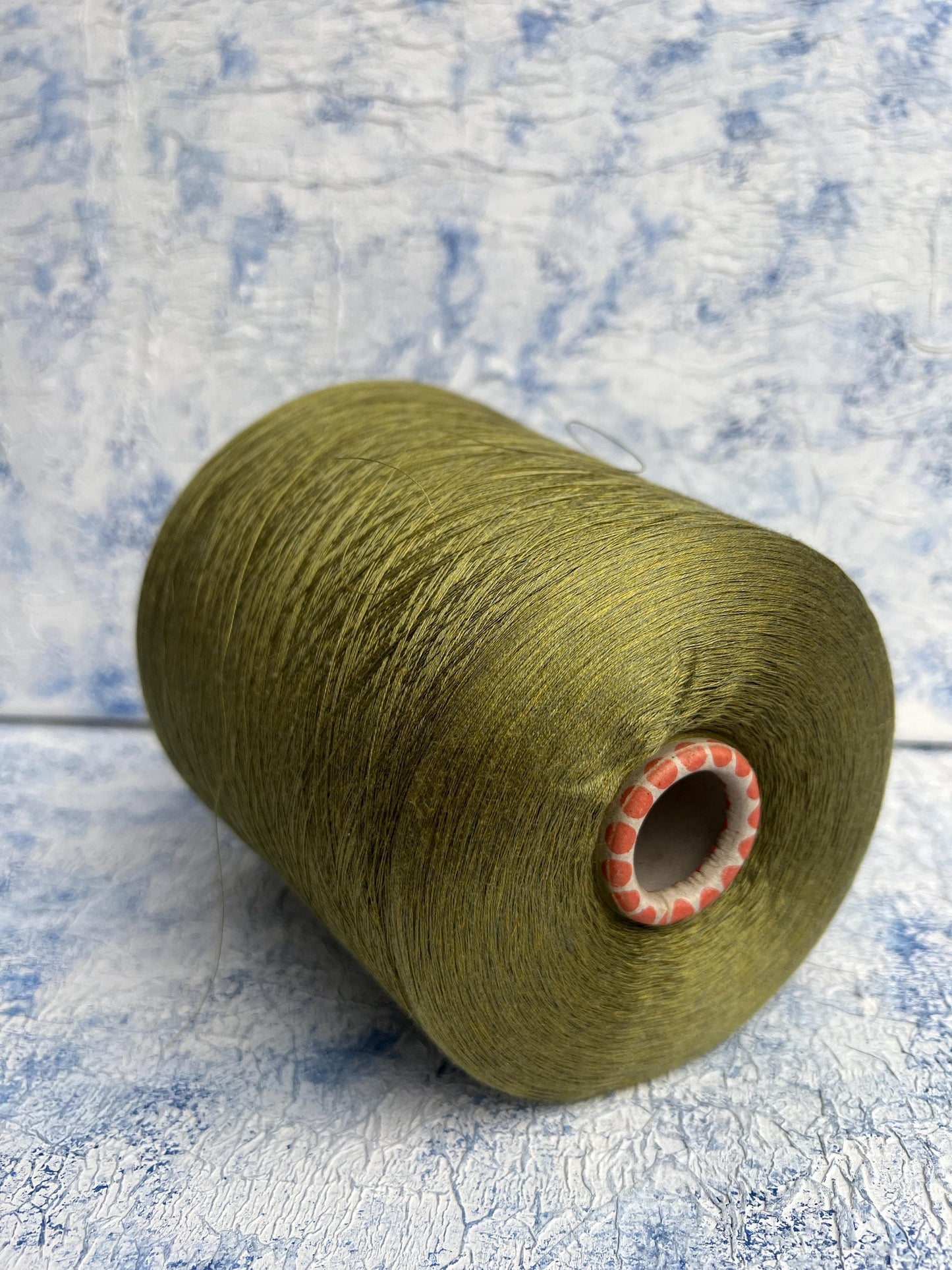 Silk Yarn 100%,Yarn on cone for knitting, Color Olive. Per 100 gr