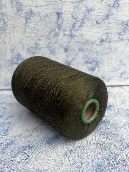 Silk yarn 100%,Yarn for knitting or Weaving,Color Dark Olive.Per 100 gr