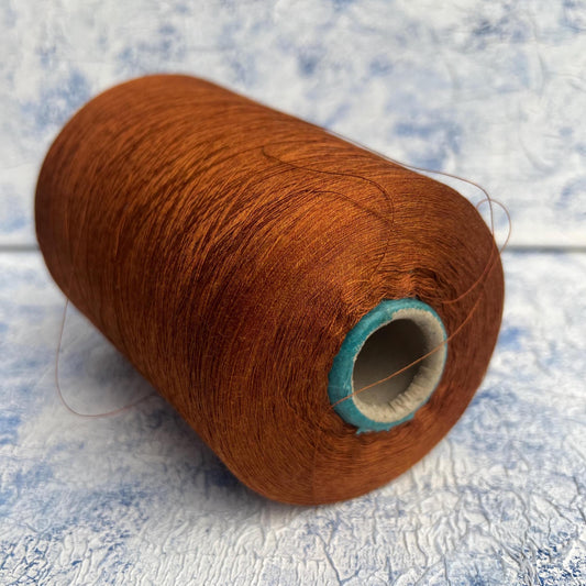 Silk yarn 100%,Yarn for knitting or Weaving,Color Rust.Per 100 gr