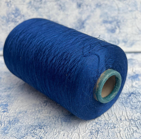 Silk yarn 100%,Yarn for knitting or Weaving,Color Blue.Per 100 gr