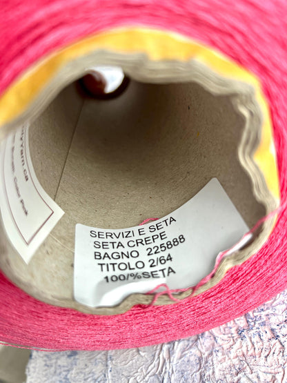 Silk yarn 100%, Yarn on Cone, Filati Buratti, Color Pink. Per 100 gr