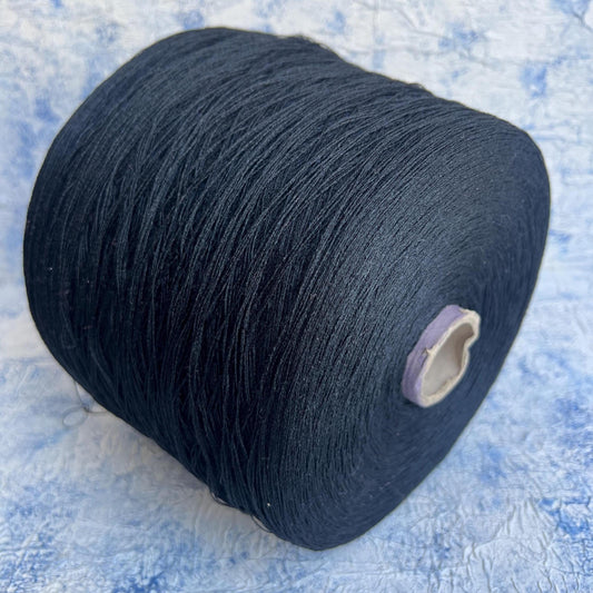Silk yarn 100%, Silk yarn on Cone for knitting. Color Black. Per 100 gr