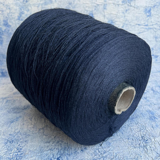 Silk yarn on Cone 100%, Yarn for knitting, Color Blue. Per 100 gr