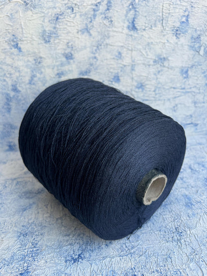 Silk yarn on Cone 100%, Yarn for knitting, Color Blue. Per 100 gr