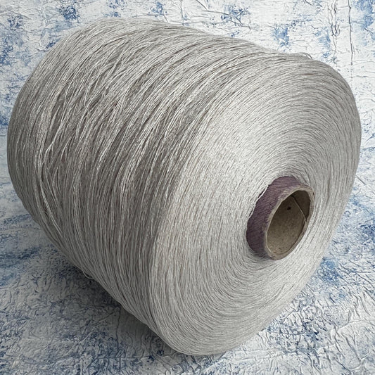 Silk yarn on Cone 100%, Yarn for knitting, Color Light Gray. Per 100 gr