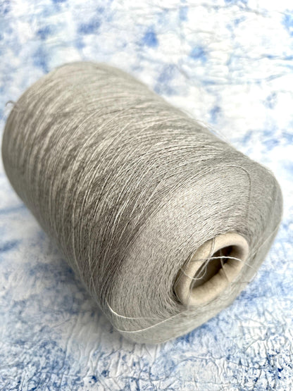 Silk yarn on Cone 100%, Yarn for knitting, Color Steel Gray. Per 100 gr