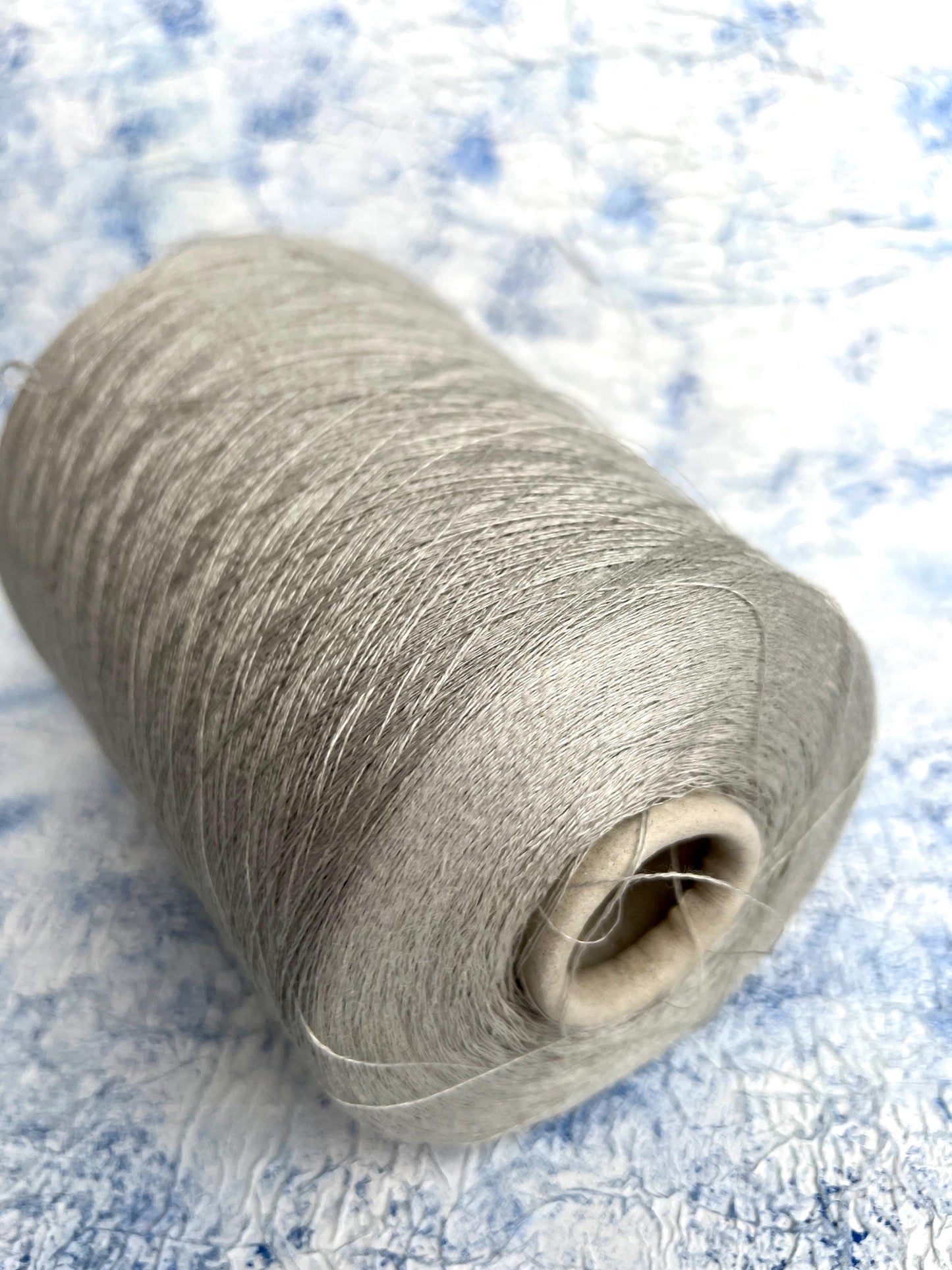 Silk yarn on Cone 100%, Yarn for knitting, Color Steel Gray. Per 100 gr