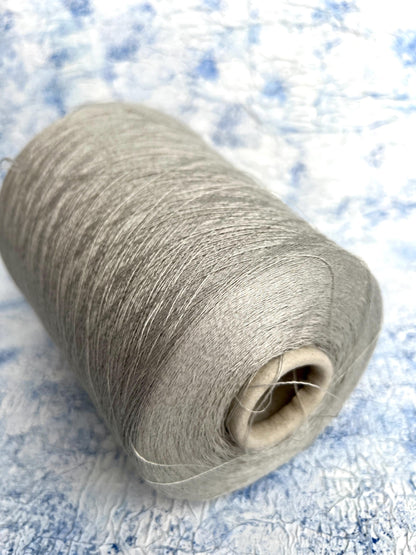 Silk yarn on Cone 100%, Yarn for knitting, Color Steel Gray. Per 100 gr