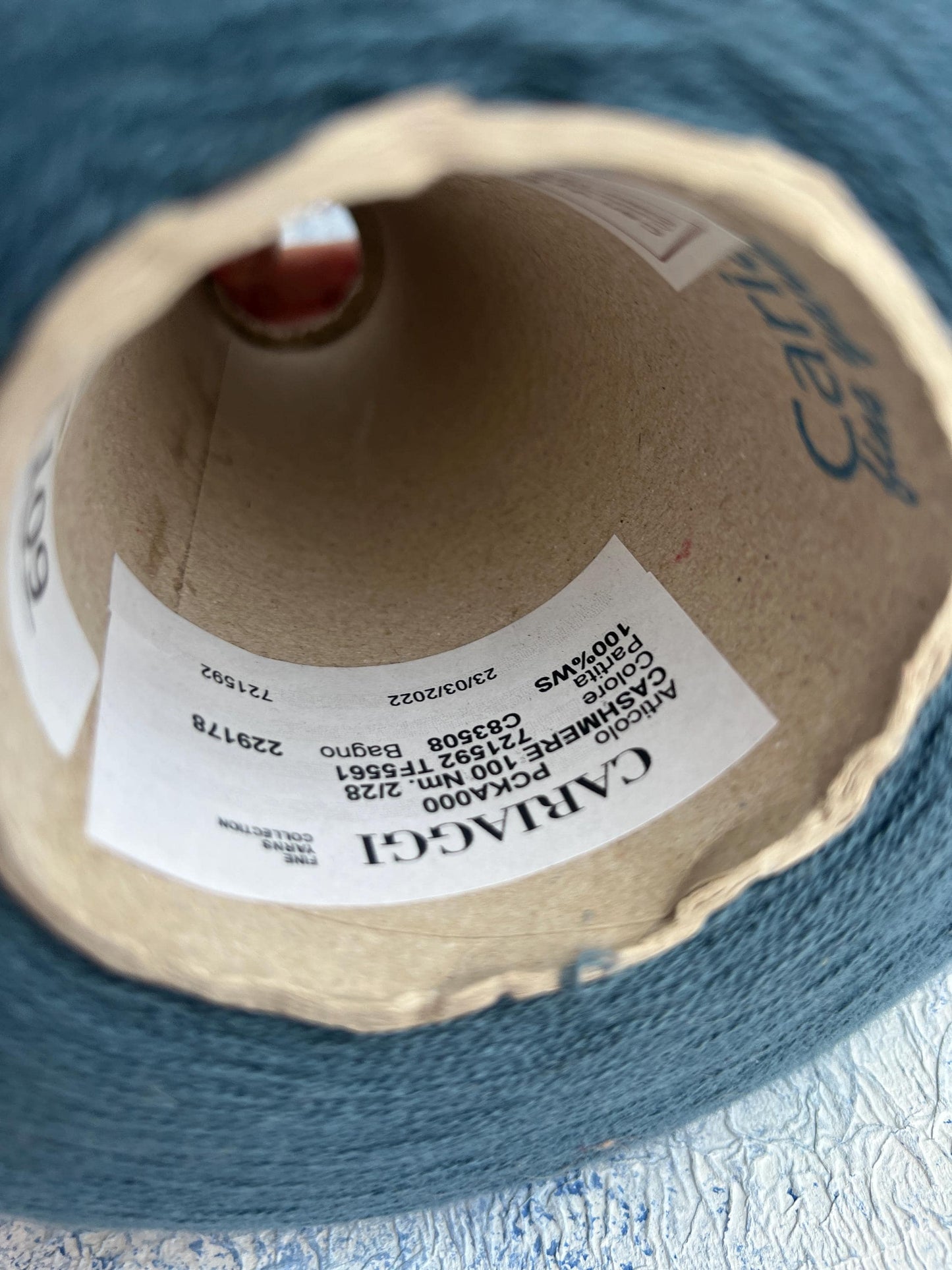 Cashmere yarn 100% for knitting,Cariaggi yarn, Color Blue.Per 100 gr