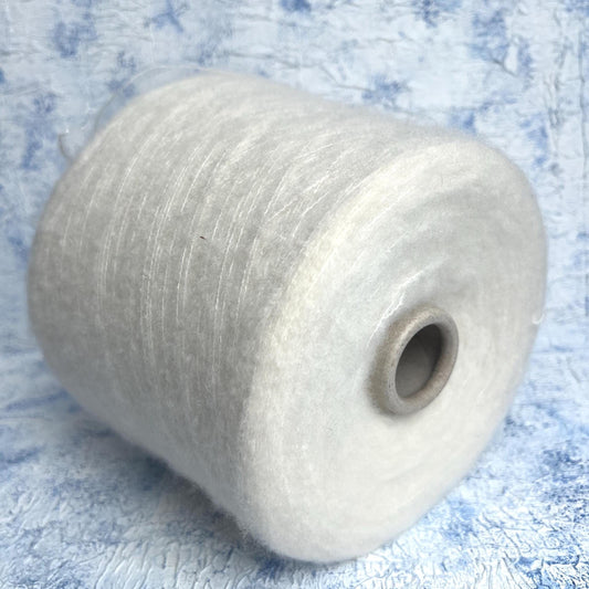 Cashmere 72% & Silk 28% yarn on Cone, Aura Soft yarn. White.Per 100 gr