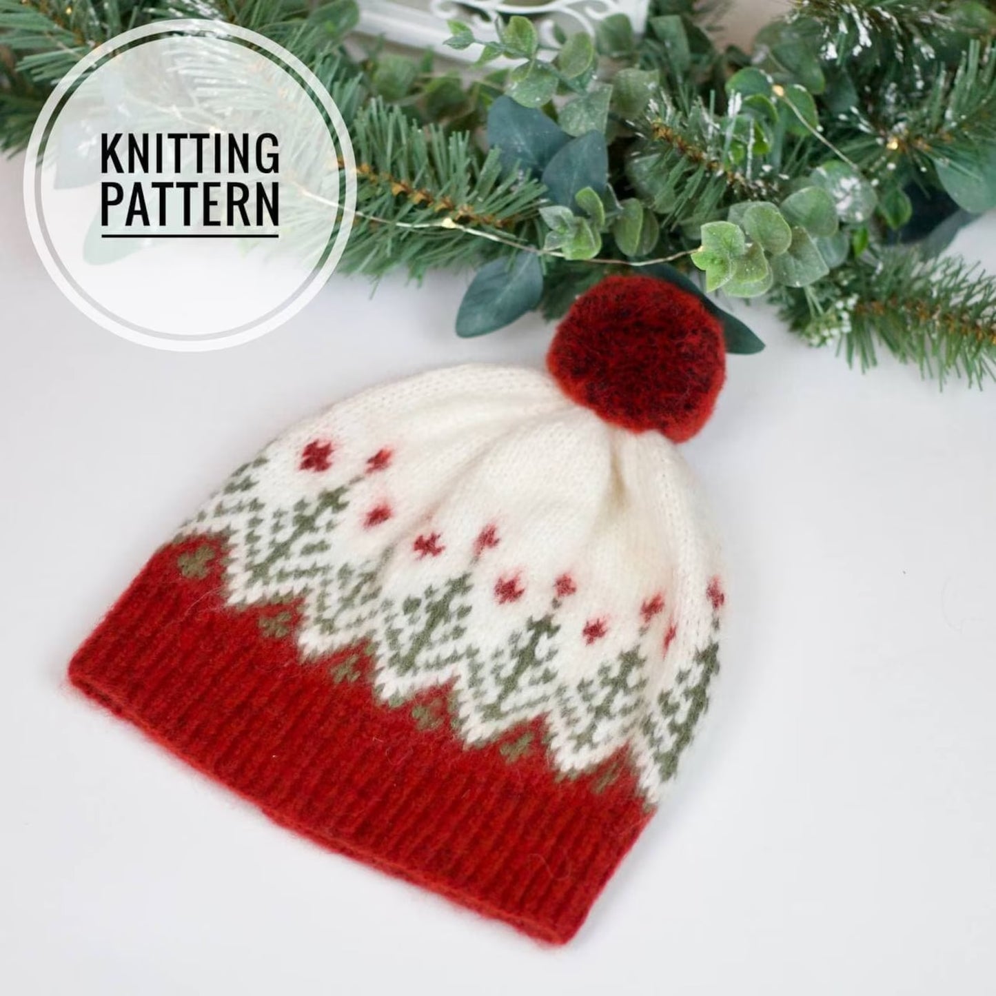 Knitting pattern baby Christmas hat, Easy Knit Hat Pattern