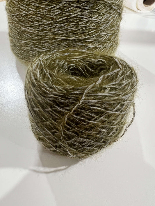 Color Green&White, 45% Merino yarn, 15% Angora yarn, 18% Wool yarn, 4% Silk yarn, per 100gr, Roberto Cavalli, Hand Knitting Yarn