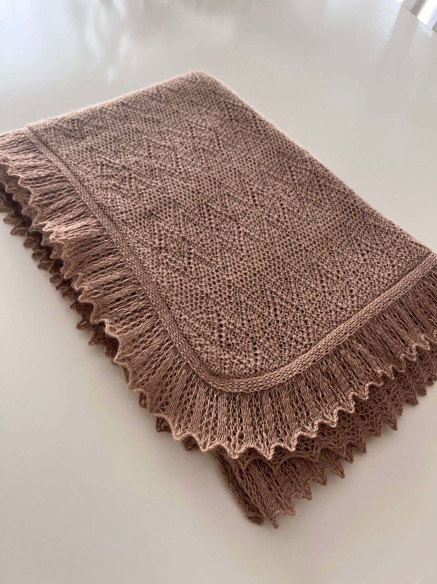 Cozy Handmade Baby Blanket. 100% Alpaca baby blanket. Color Beige.