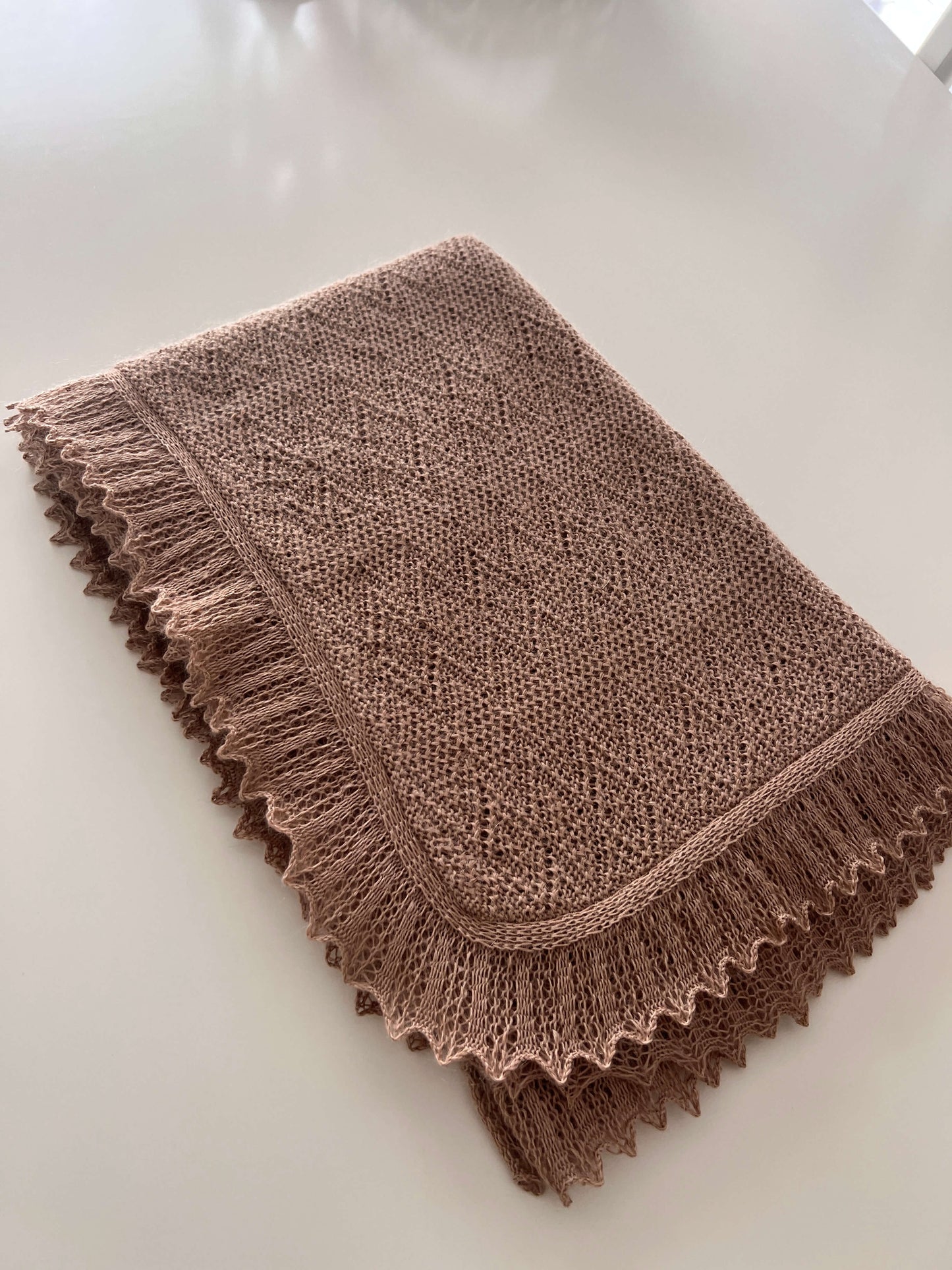 Cozy Handmade Baby Blanket. 100% Alpaca baby blanket. Color Beige.