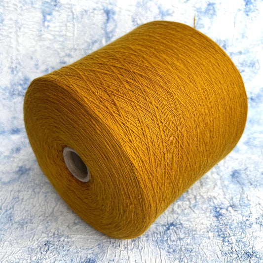 Cashmere yarn 100% for knitting, Loro Piana yarn on cone,Gold. Per 100 gr