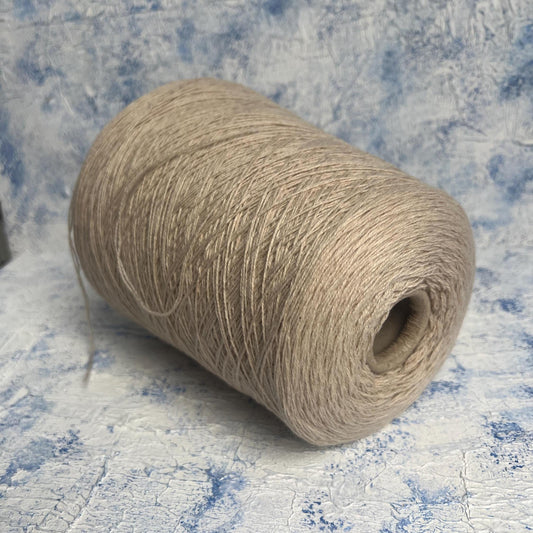 Cashmere Yarn on Cone 100%, Loro Piana Yarn, Color Sabbia Mel. Pewr 100 gr