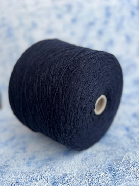 Merino yarn 100%,Loro Piana Malfile yarn on Cone, Navy. Per 100 gr