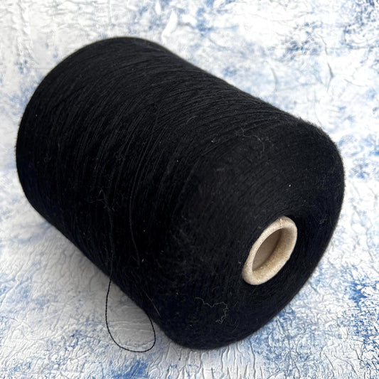 Merino yarn 100%,Loro Piana Malfile yarn on Cone, Black. Per 100 gr
