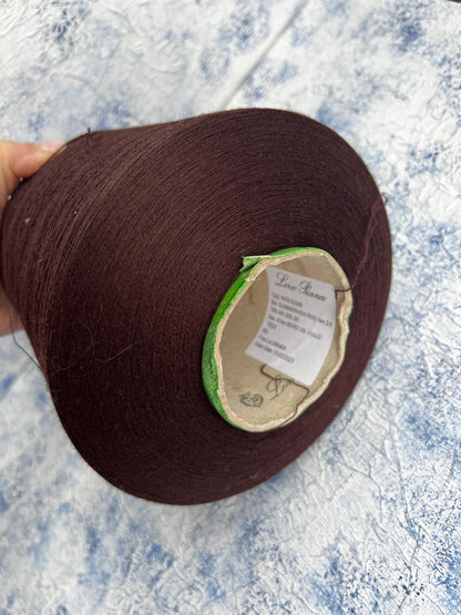 Merino yarn 70%, Silk yarn 30%, Loro Piana Wish,Dark Brown. Per 100 gr