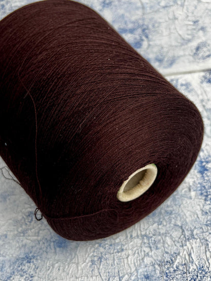 Merino yarn 70%, Silk yarn 30%, Loro Piana Wish,Dark Brown. Per 100 gr