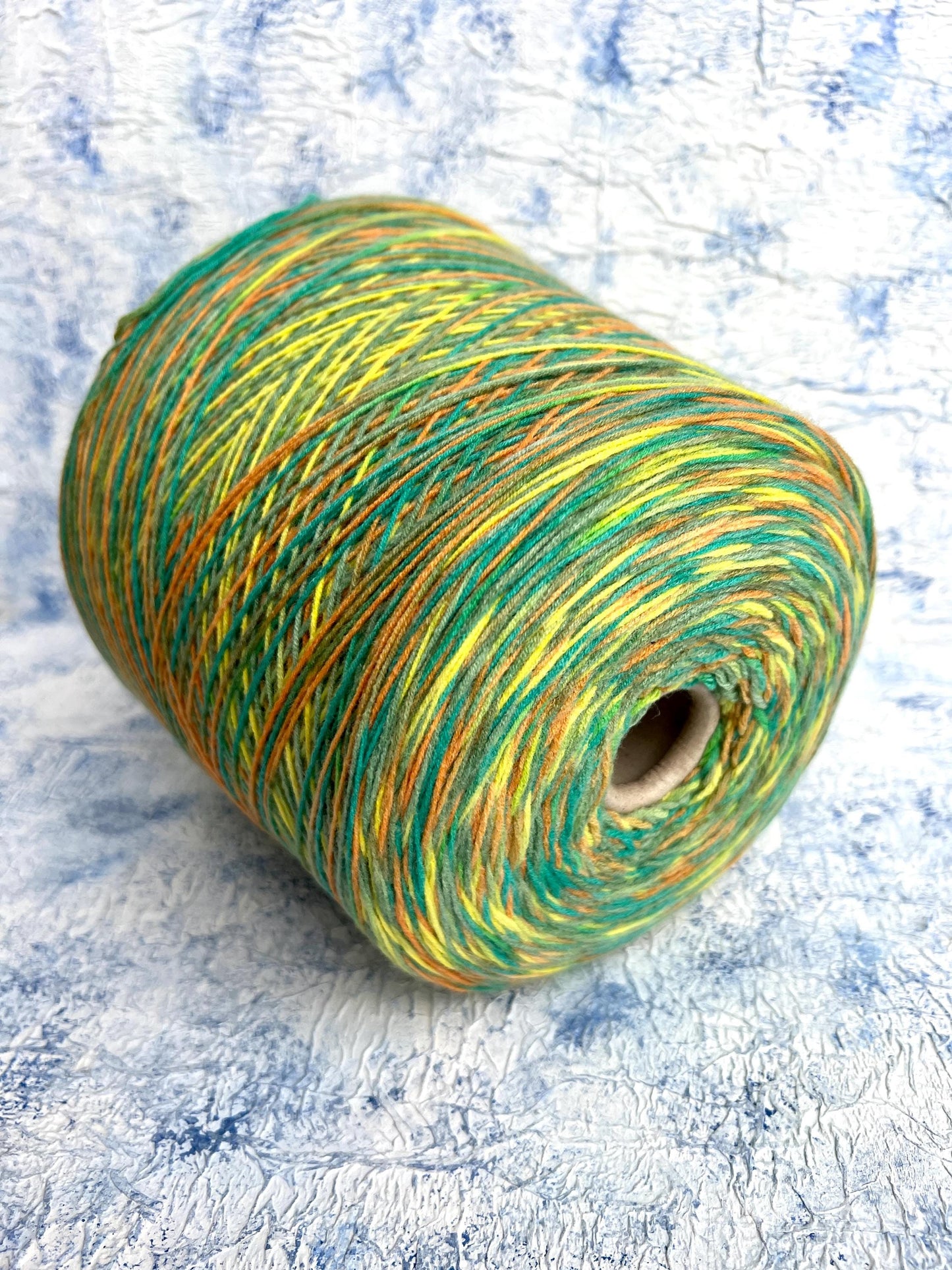 art OLGA, Wool yarn 60%, Polyamide yarn 40%,color Green&Yellow&Orange. Per 100 gr