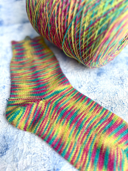 art OLGA, Wool yarn 60%, Polyamide yarn 40%. Color Green&Yellow&Pink.Per 100 gr