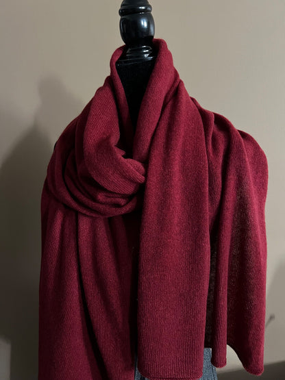 Radiant Russet Red: 100% Pure Cashmere Scarf Crafted from Todd & Duncan Yarn