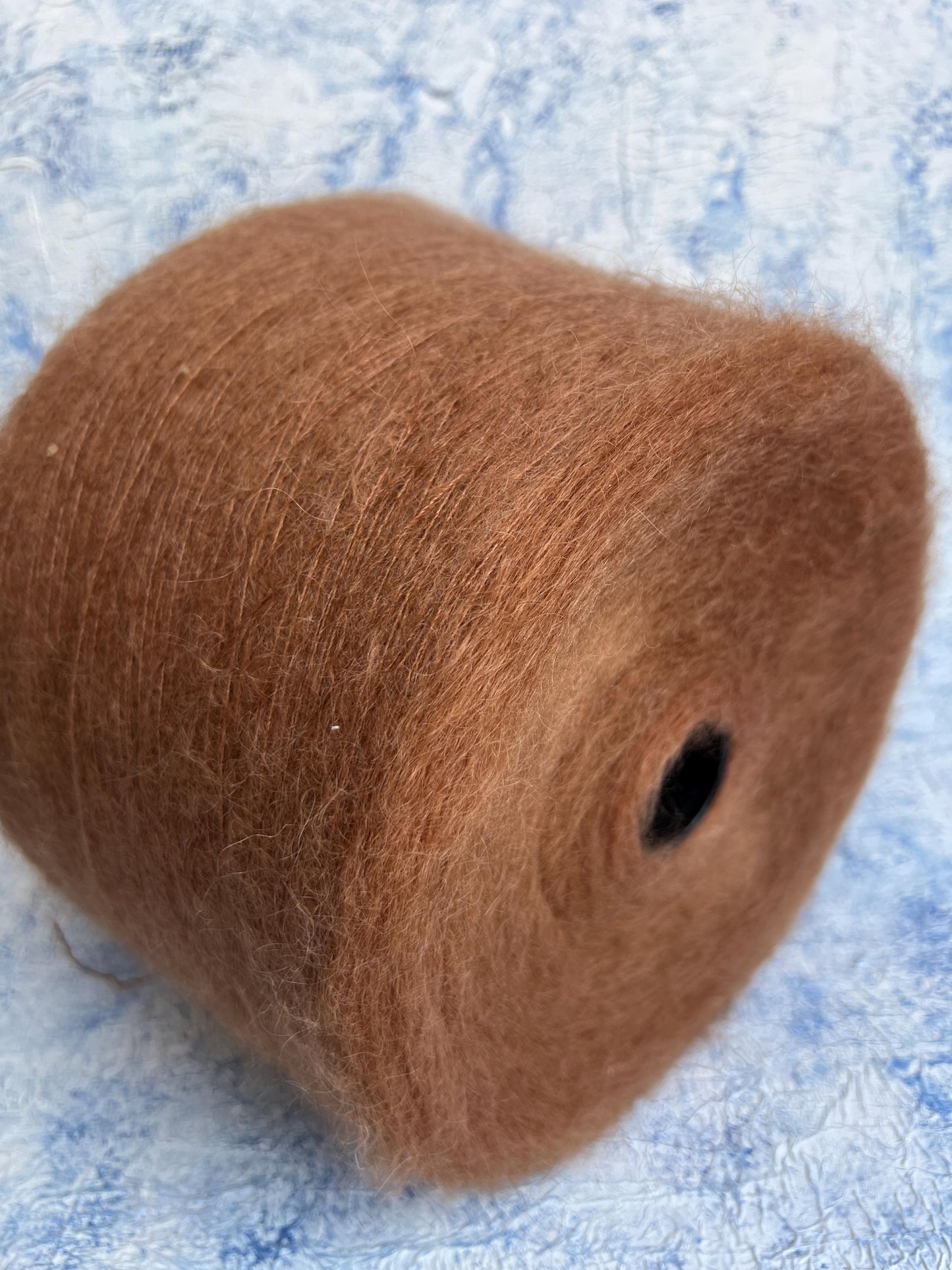 Kid Mohair Yarn 70%, Silk Yarn 30%, Yarn on Cone - Rust. Per 100 gr